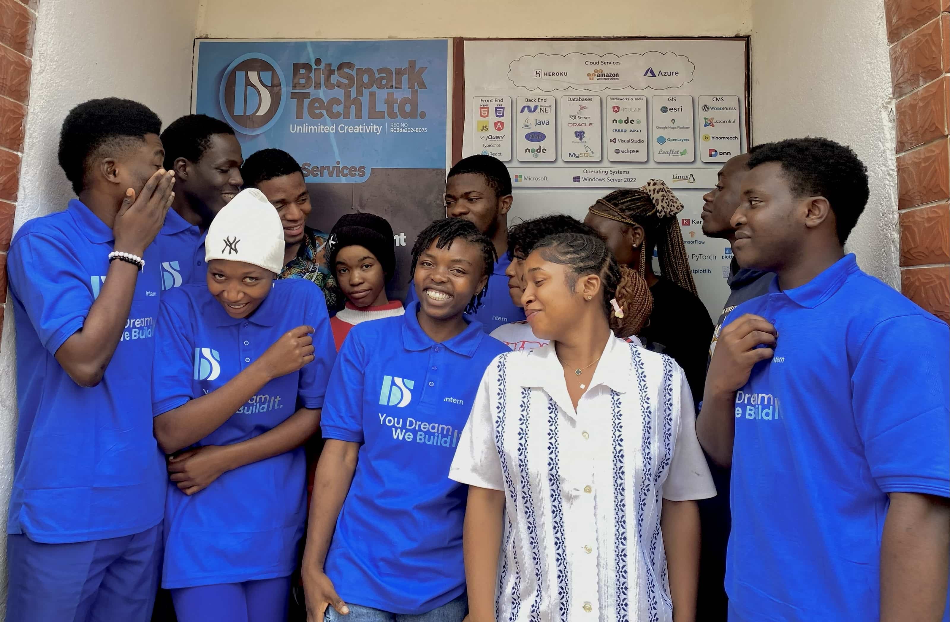 Interns working together